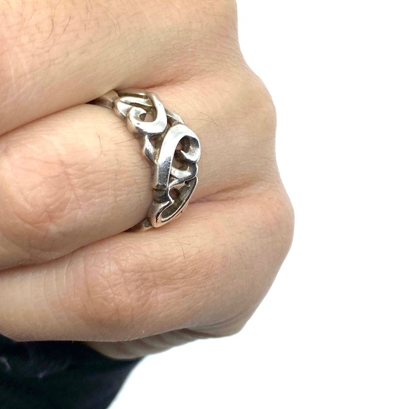 Tiffany & Co Sterling Silver Triple Heart Ring - Picture 6 of 7
